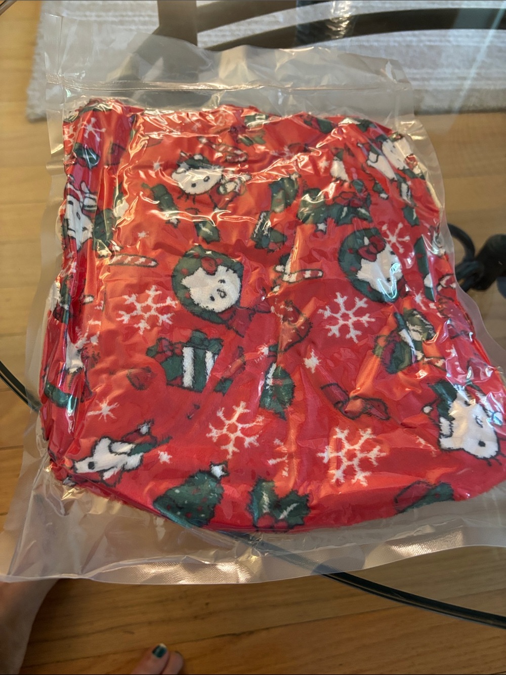 Kids Red Holiday Penguin Pajama Bottoms